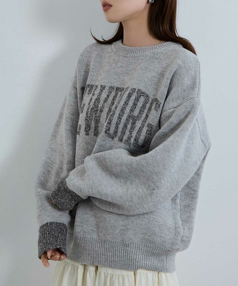 [期間限定knit]nAvy  ロゴジャガードワイドニット レディース商品画像-13