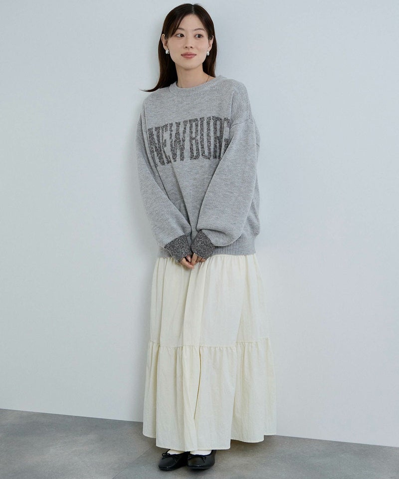 [期間限定knit]nAvy  ロゴジャガードワイドニット レディース商品画像-14