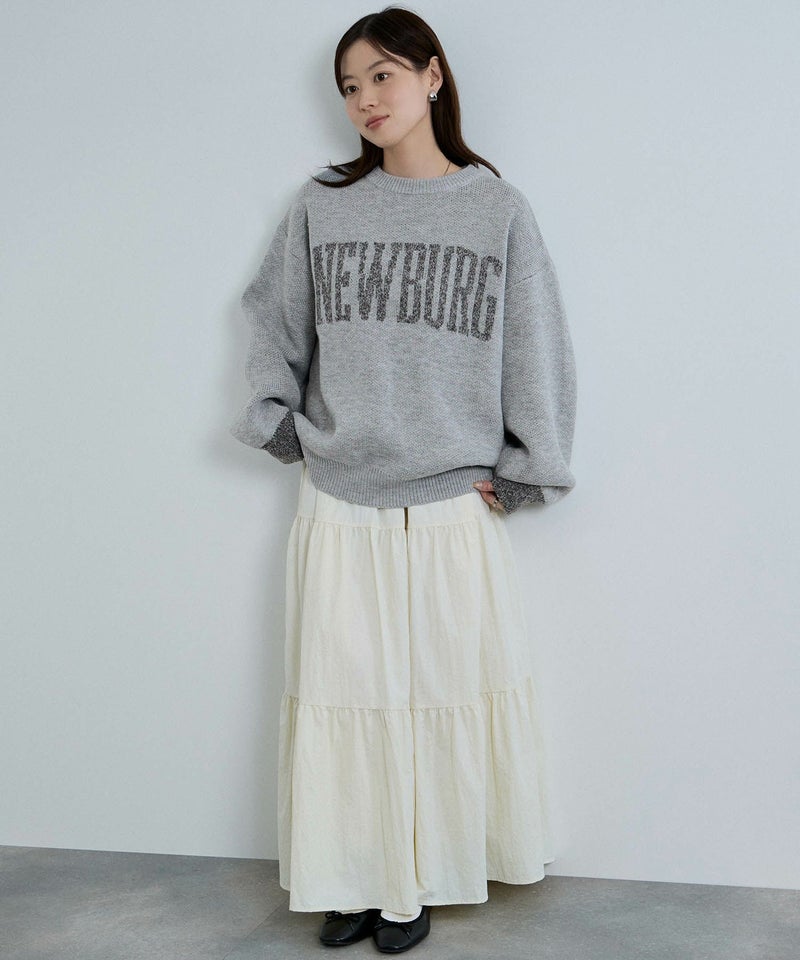 [期間限定knit]nAvy  ロゴジャガードワイドニット レディース商品画像-15