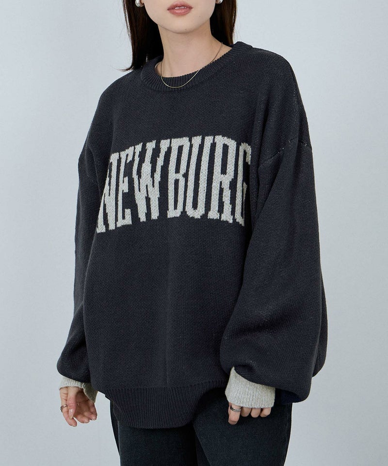 [期間限定knit]nAvy  ロゴジャガードワイドニット レディース商品画像-19