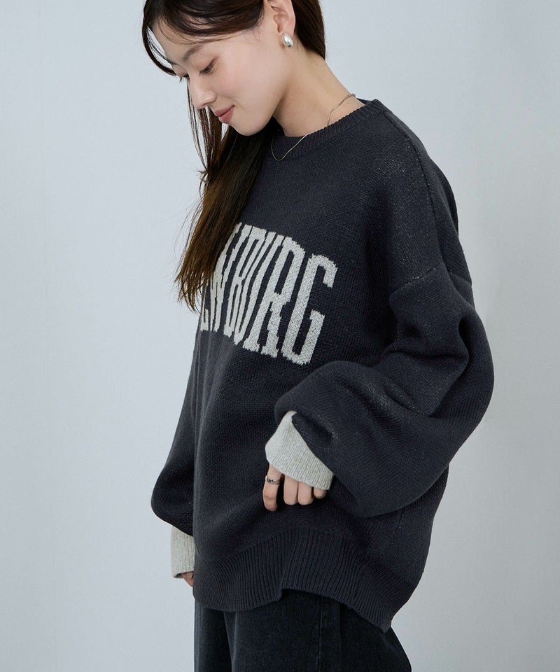 [期間限定knit]nAvy  ロゴジャガードワイドニット レディース商品画像-20