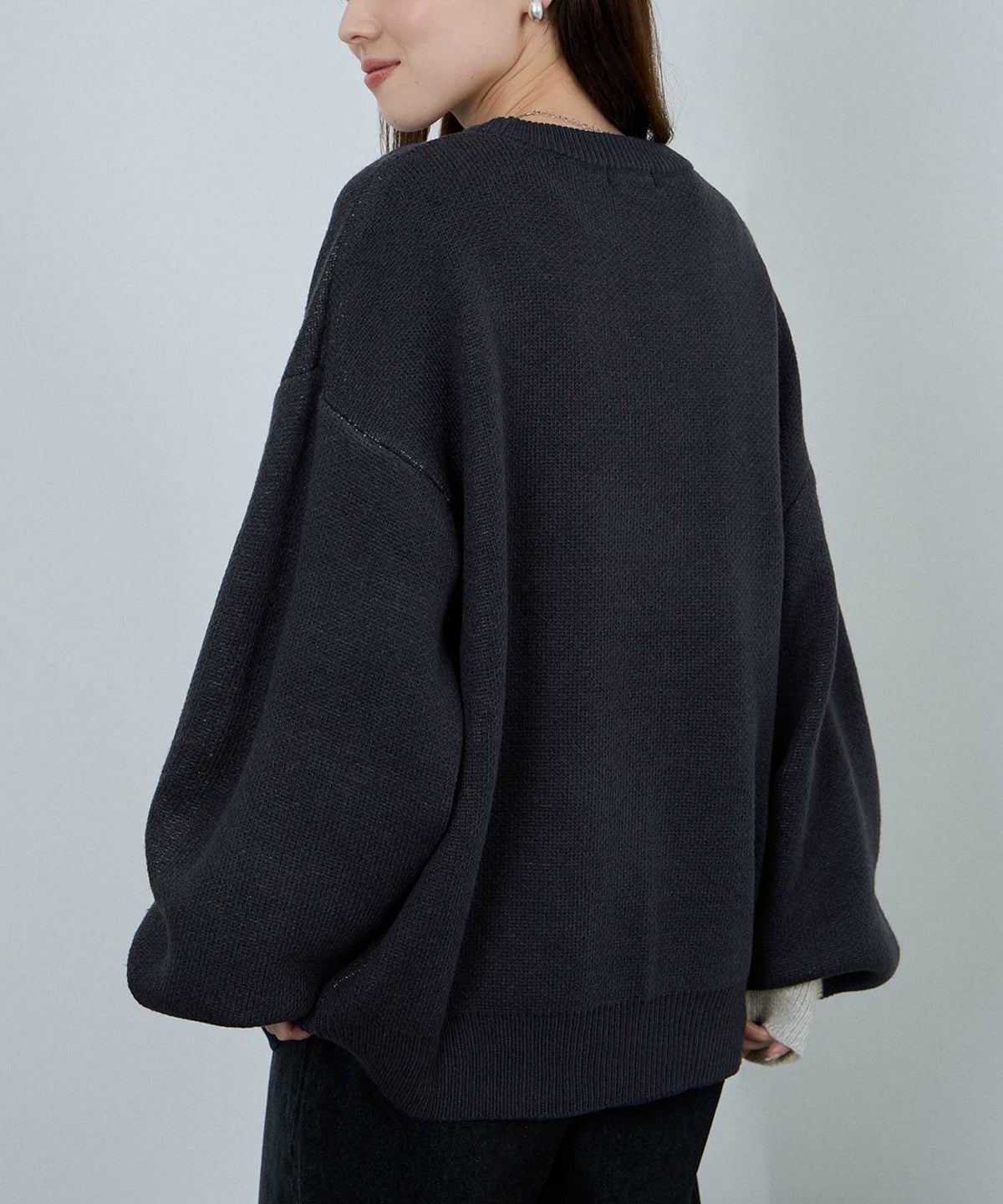 nAvy ロゴジャガードワイドニット レディース