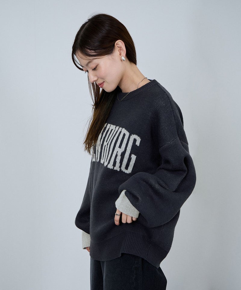 nAvy ロゴジャガードワイドニット レディース商品画像-21