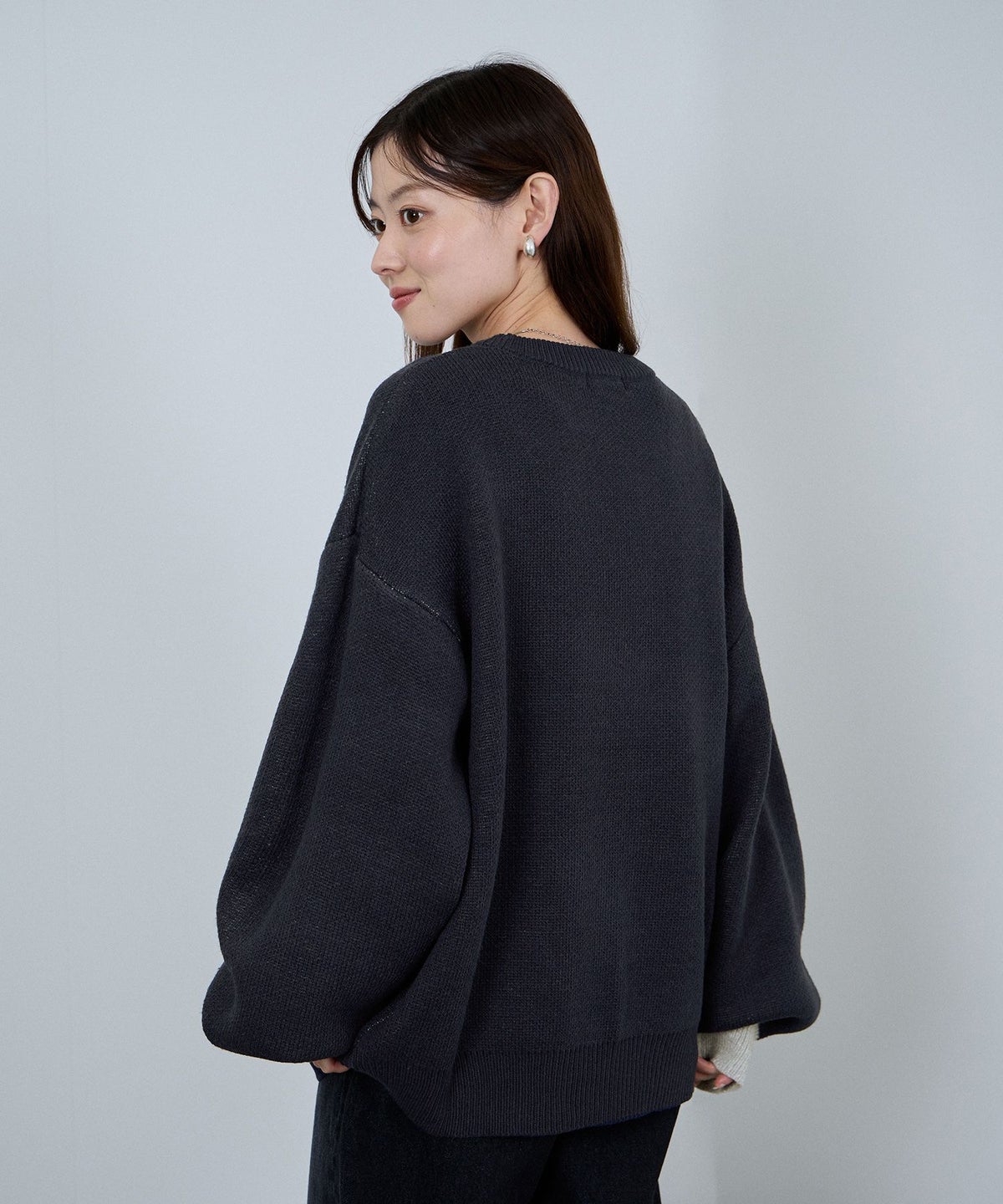 nAvy ロゴジャガードワイドニット レディース