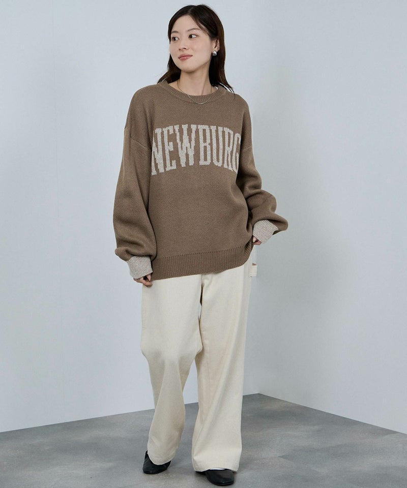 [期間限定knit]nAvy  ロゴジャガードワイドニット レディース商品画像-28