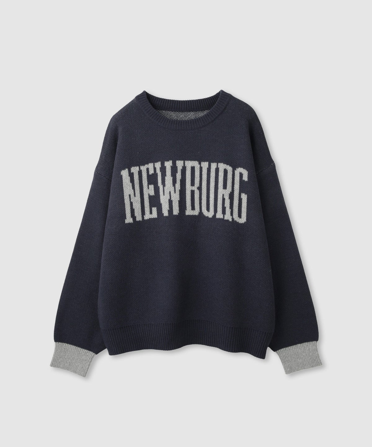 nAvy ロゴジャガードワイドニット レディース
