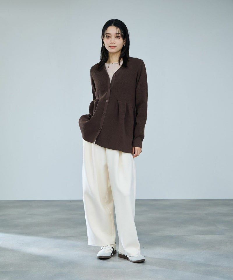 milli de l'air ソフトレッチペプラムカーディガン レディース商品画像-6