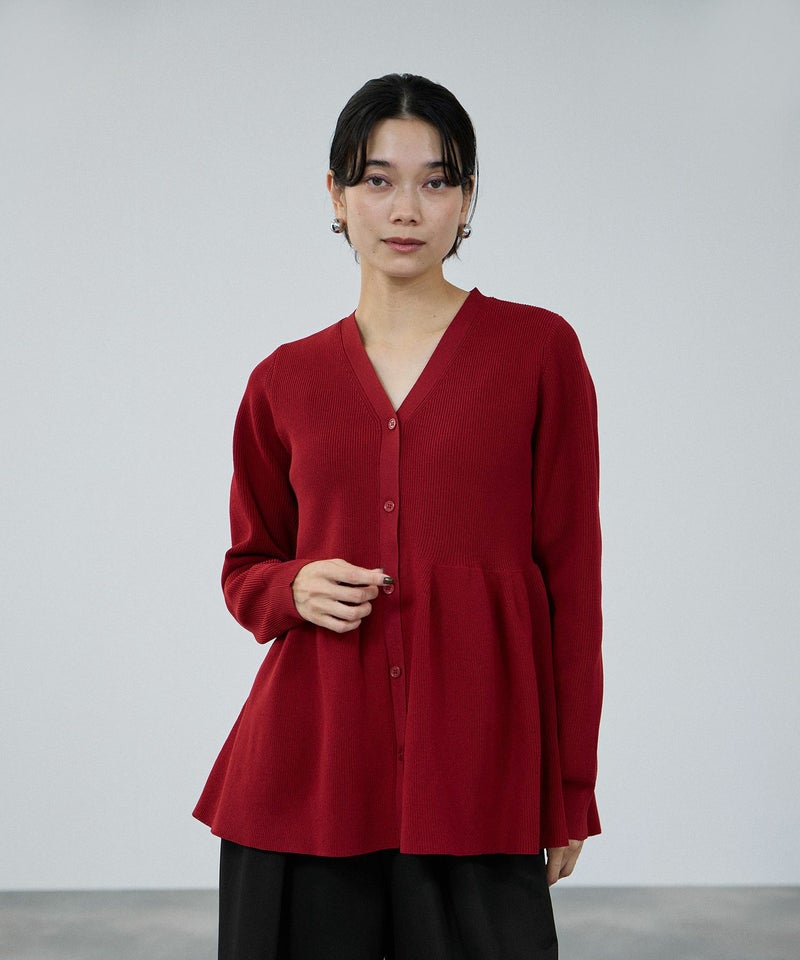 milli de l'air ソフトレッチペプラムカーディガン レディース商品画像-7