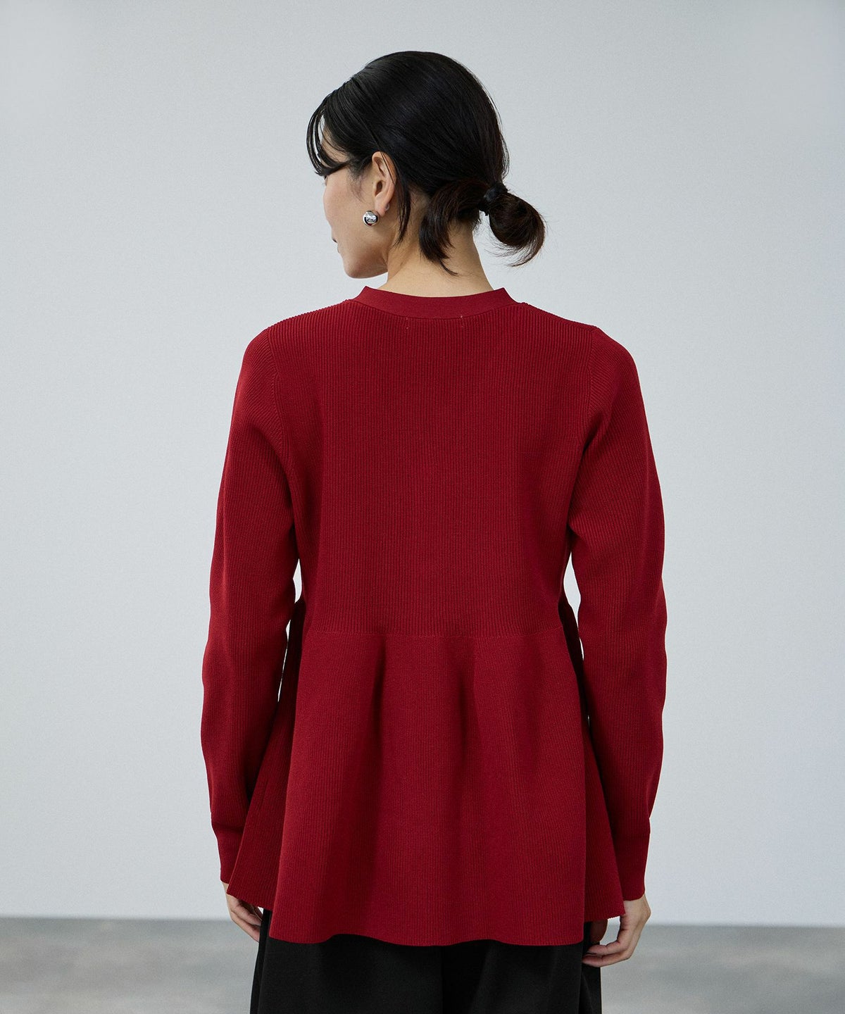 milli de l'air ソフトレッチペプラムカーディガン レディース