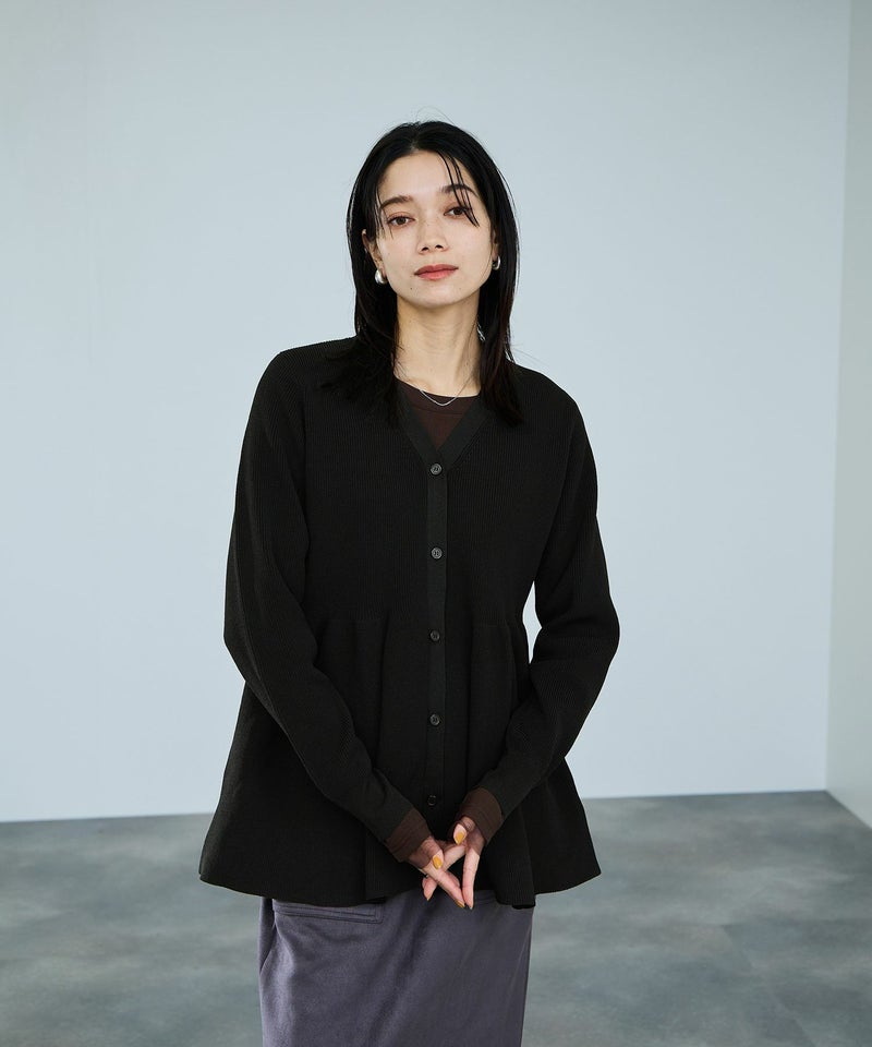 milli de l'air ソフトレッチペプラムカーディガン レディース商品画像-13