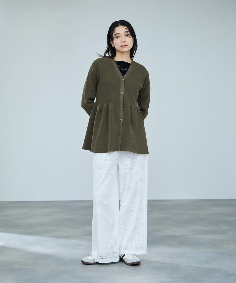 milli de l'air ソフトレッチペプラムカーディガン レディース商品画像-17