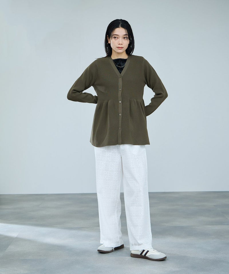 milli de l'air ソフトレッチペプラムカーディガン レディース商品画像-18