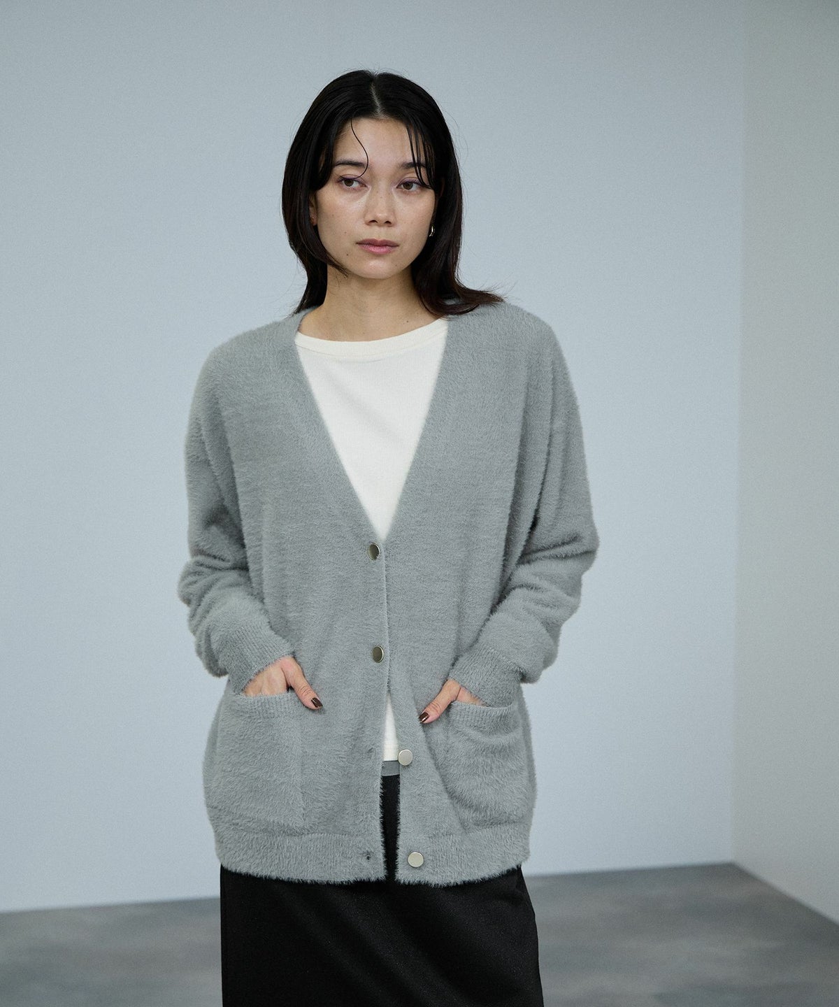 milli de l'air フェザーヤーンカーディガン レディース
