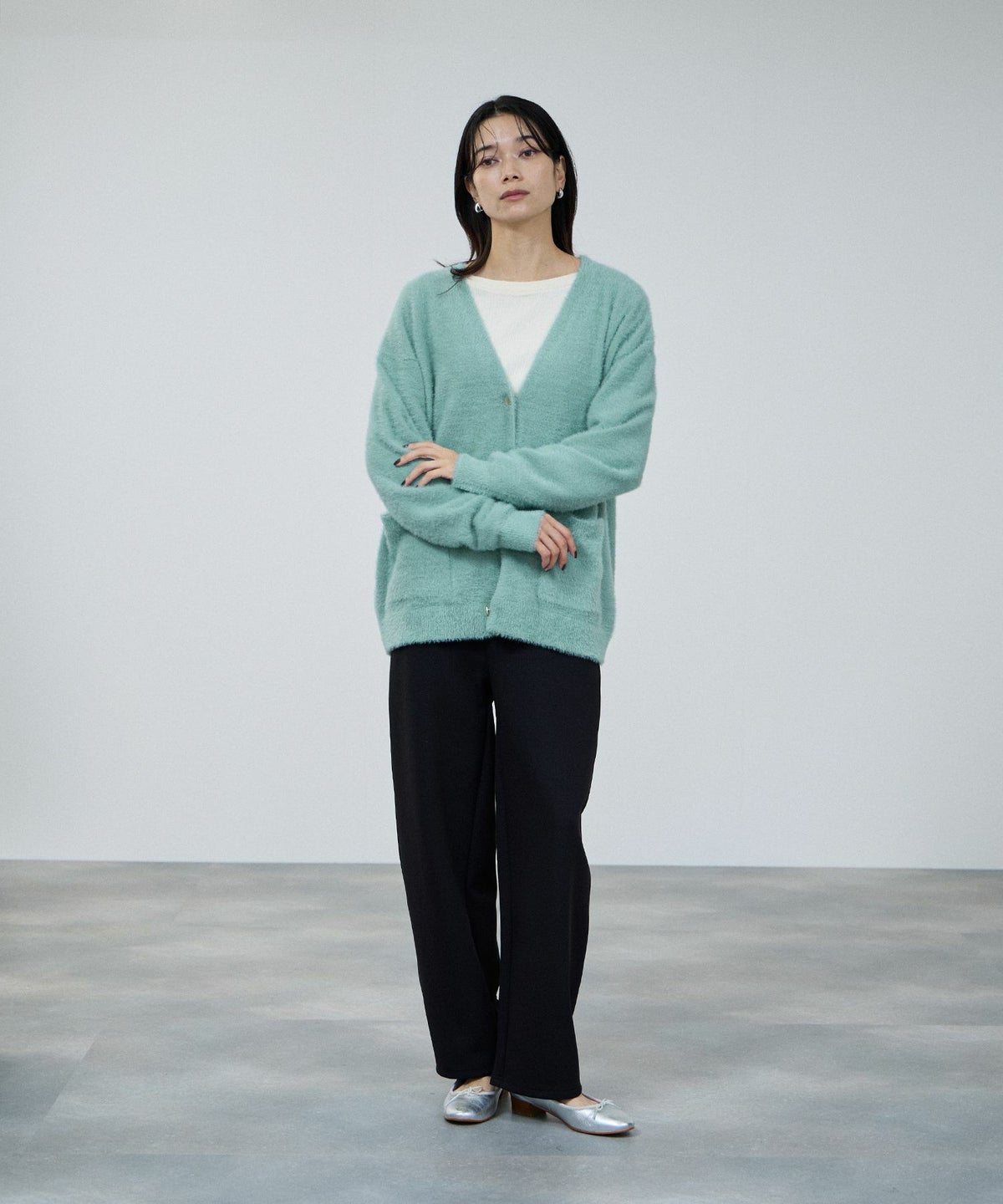 milli de l'air フェザーヤーンカーディガン レディース