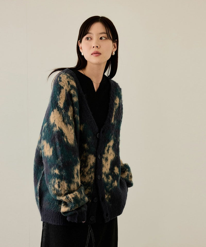 nAvy モヘアタッチマーブルカーディガン レディース商品画像-4