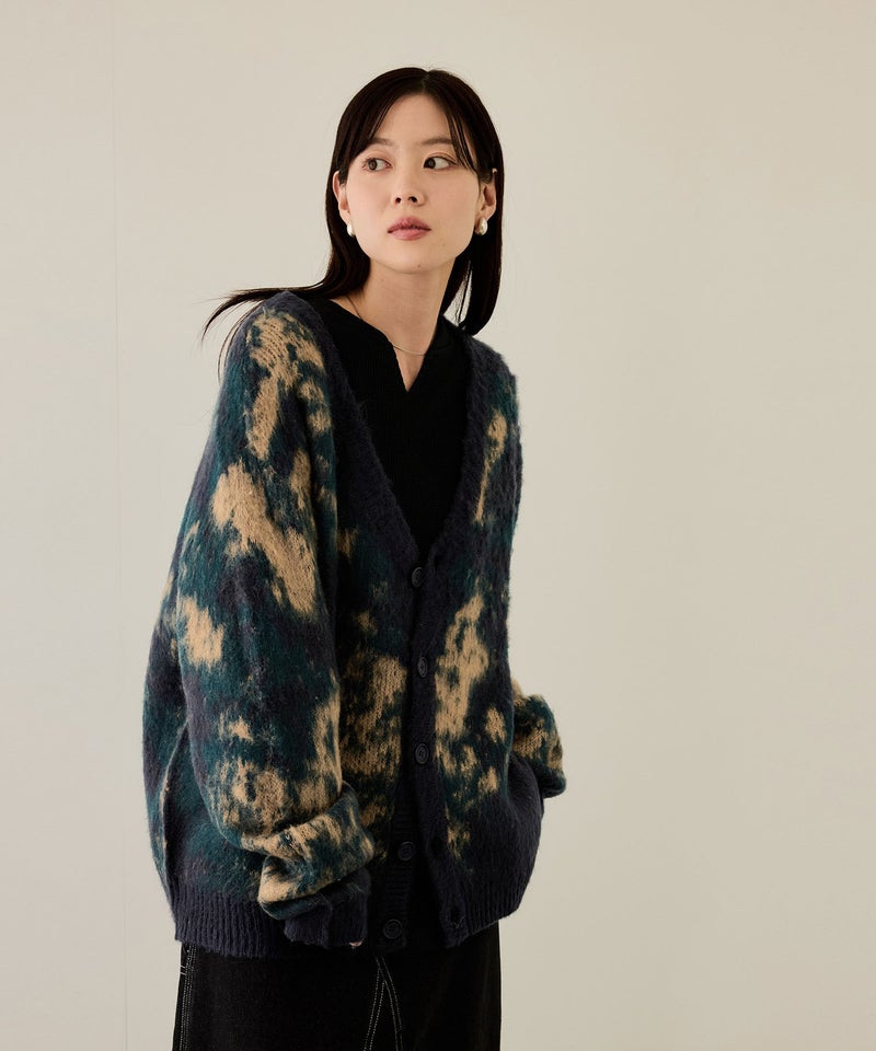 nAvy モヘアタッチマーブルカーディガン レディース商品画像-5