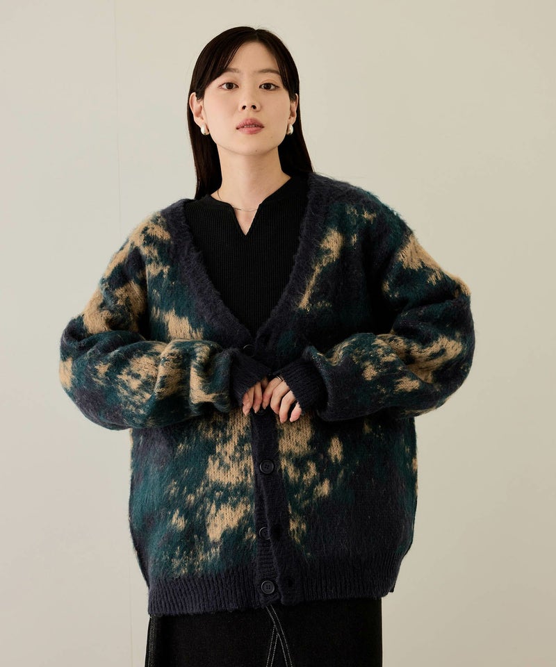 nAvy モヘアタッチマーブルカーディガン レディース商品画像-5