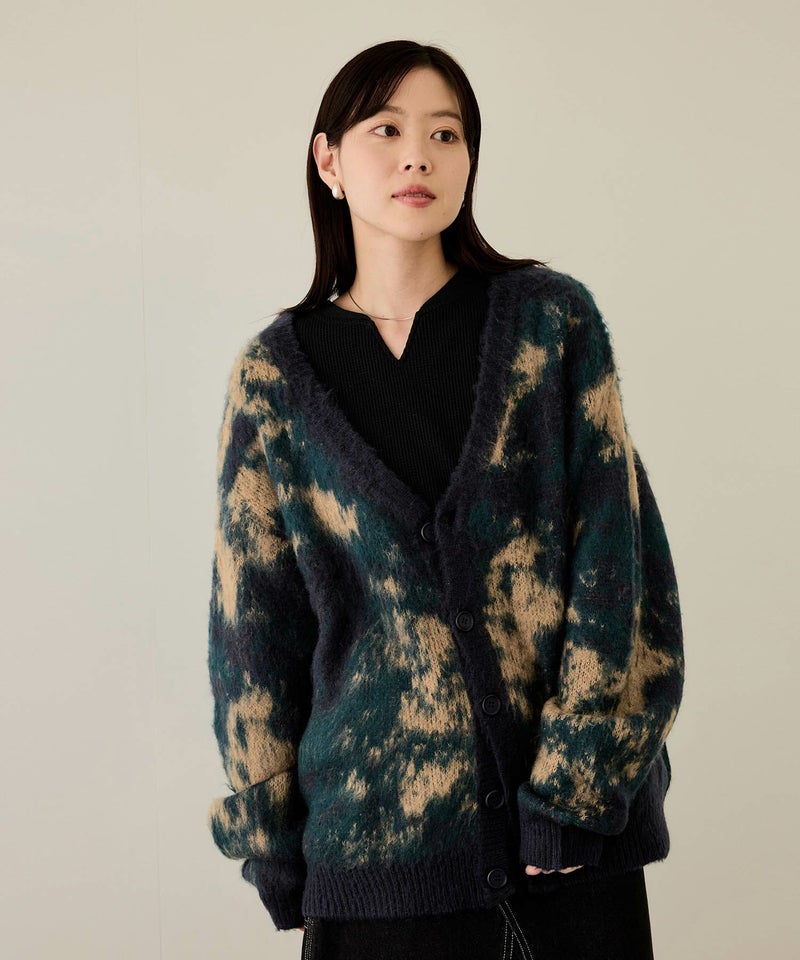 nAvy モヘアタッチマーブルカーディガン レディース商品画像-6