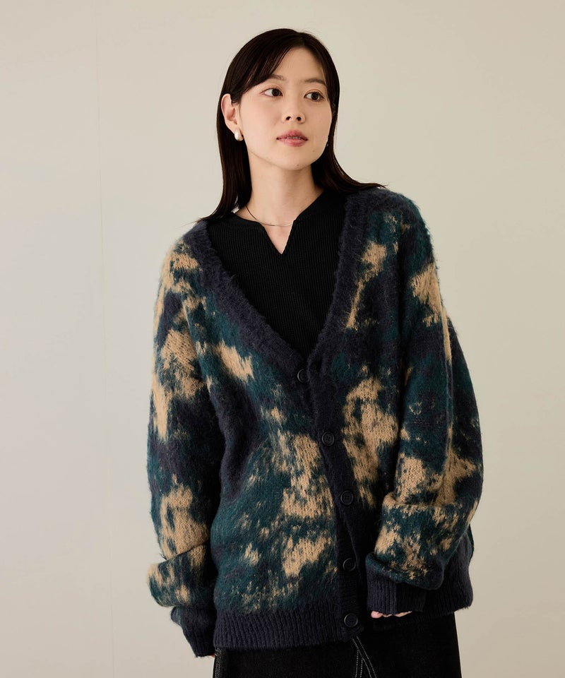 nAvy モヘアタッチマーブルカーディガン レディース商品画像-7