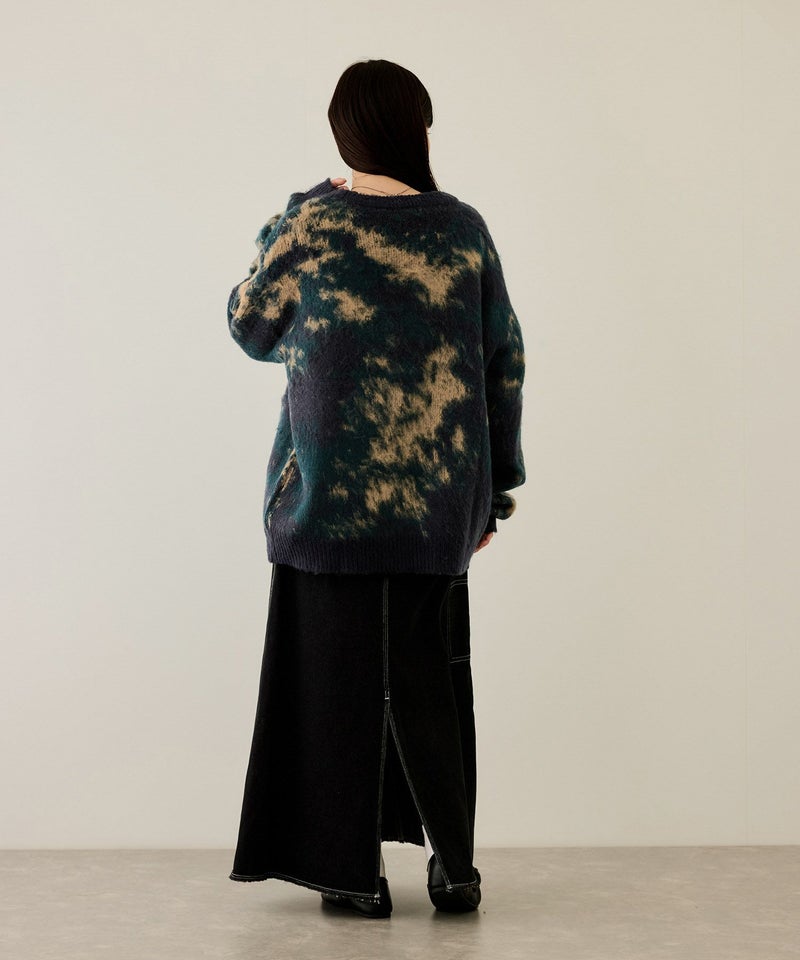 [期間限定knit]nAvy  モヘアタッチマーブルカーディガン レディース商品画像-9