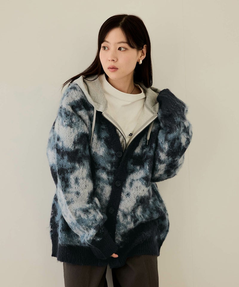 nAvy モヘアタッチマーブルカーディガン レディース商品画像-10