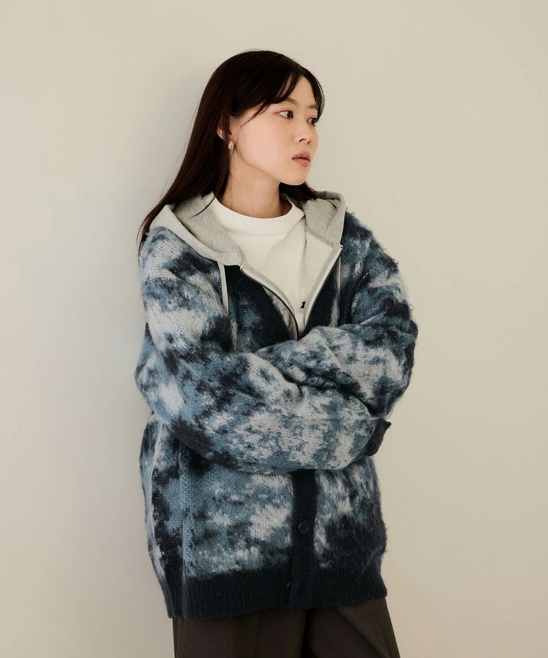 nAvy モヘアタッチマーブルカーディガン レディース商品画像-11