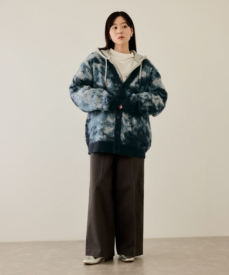 [期間限定knit]nAvy  モヘアタッチマーブルカーディガン レディース商品画像-12