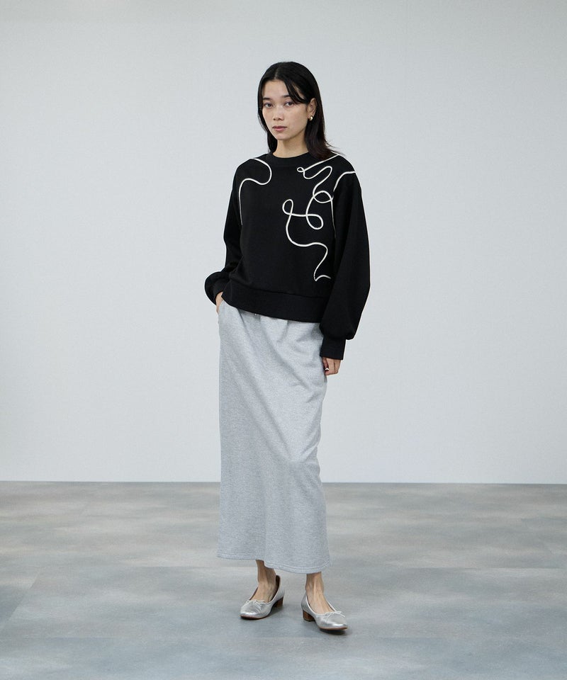 milli de l'air  ラメ裏毛Iラインスカート レディース商品画像-3