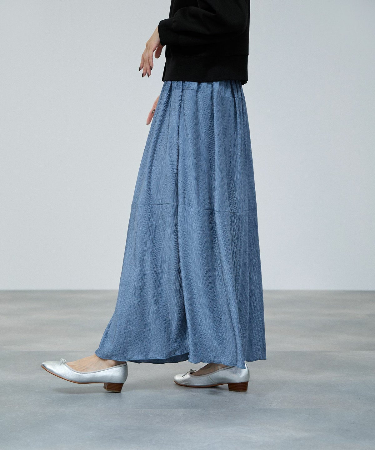 milli de l'air イレギュラープリーツスカート レディース