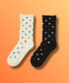 nAvy  MAC HEAT クルーソックス マルチドット 2足組 レディース商品サムネイル-1