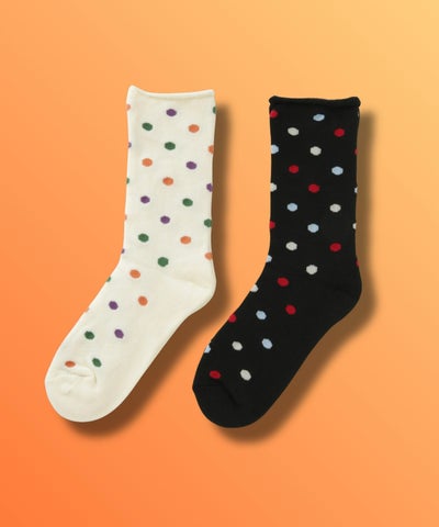 nAvy MAC HEAT クルーソックス マルチドット 2足組 レディース