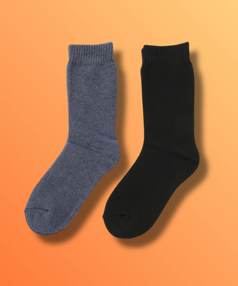 nAvy MAC HEAT クルーソックス 無地ミックス 2足組 レディース商品画像-2
