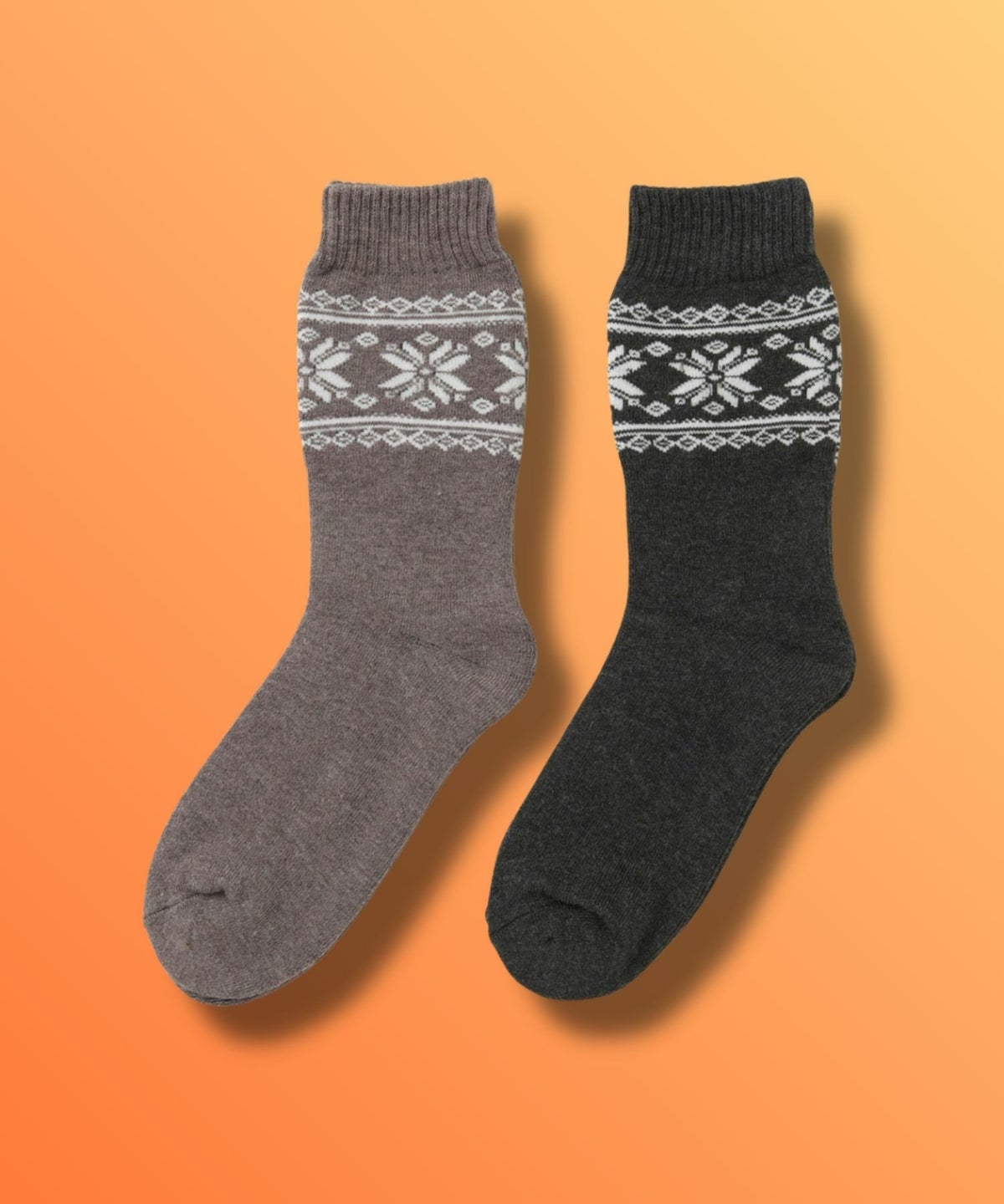 nAvy MAC HEAT クルーソックス 雪柄 2足組 レディース