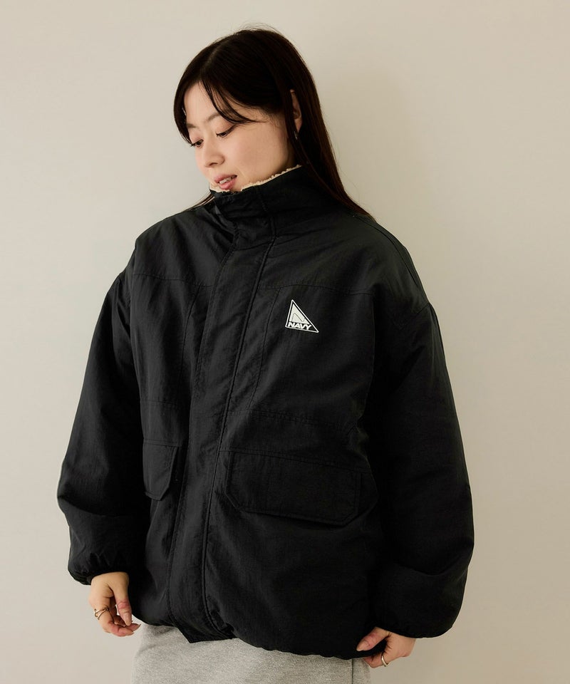 NAVY  裏ボアリバーシブルブルゾン レディース商品画像-6