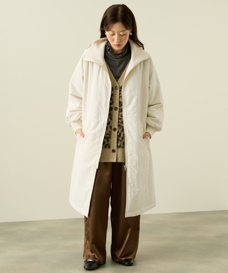 NAVY  中綿リブ襟コート レディース商品画像-7