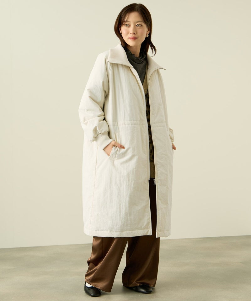 NAVY  中綿リブ襟コート レディース商品画像-9