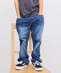 NAVY のびるモン ストレッチデニムストレートパンツ ウエストリブパンツ キッズ
