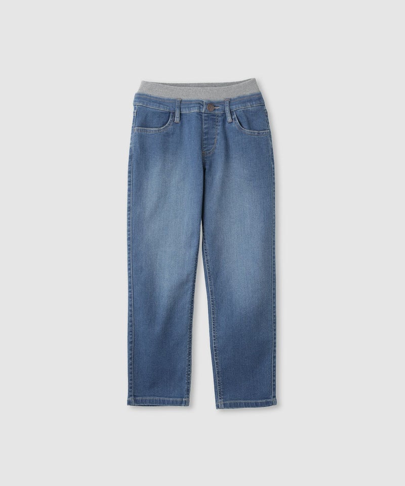 NAVY のびるモン ストレッチデニムストレートパンツ ウエストリブパンツ キッズ商品画像-3