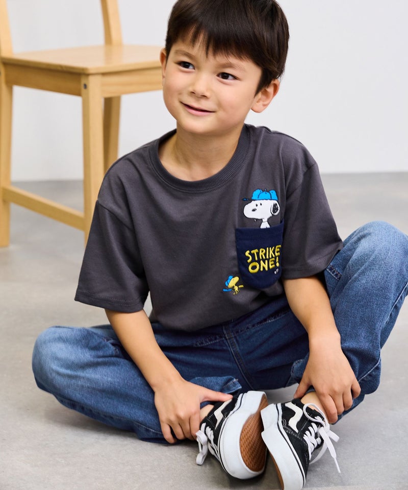 NAVY のびるモン ストレッチデニムストレートパンツ ウエストリブパンツ キッズ商品画像-3
