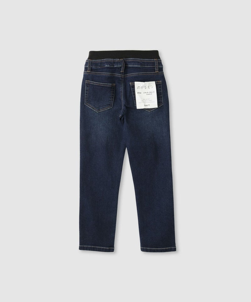 NAVY  のびるモン ストレッチデニムストレートパンツ ウエストリブパンツ キッズ商品画像-4