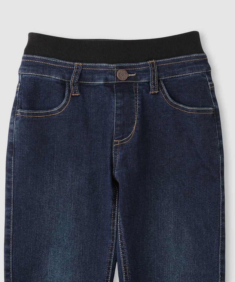 NAVY  のびるモン ストレッチデニムストレートパンツ ウエストリブパンツ キッズ商品画像-5