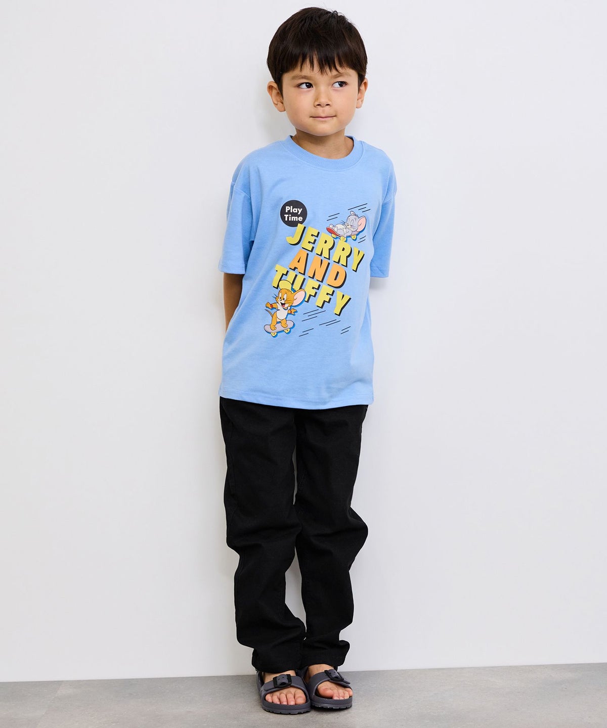 NAVY のびるモン ストレッチツイルストレートパンツ ウエストリブパンツ キッズ