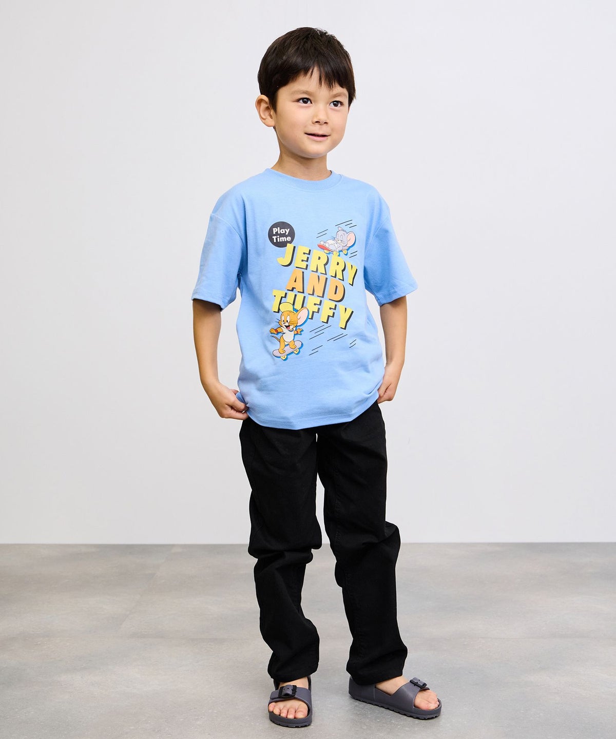 NAVY のびるモン ストレッチツイルストレートパンツ ウエストリブパンツ キッズ