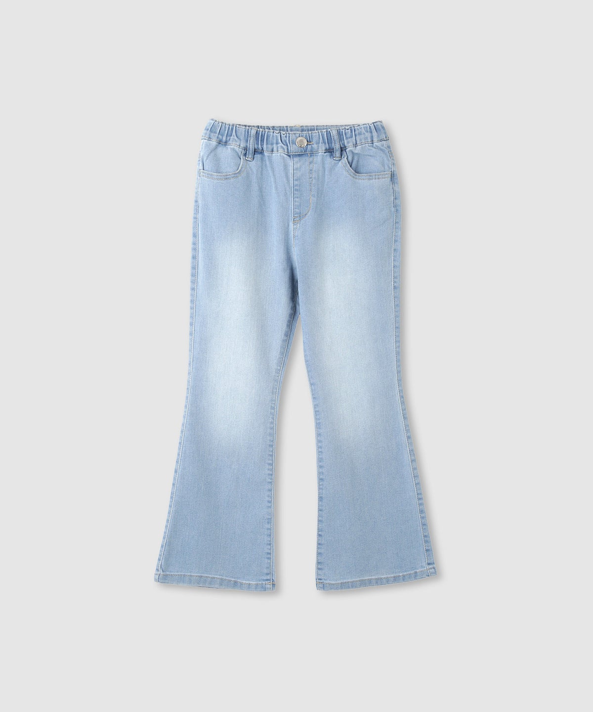 NAVY のびるモン ストレッチデニムフレアパンツ ウエストギャザーパンツ キッズ