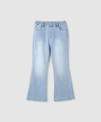 NAVY のびるモン ストレッチデニムフレアパンツ ウエストギャザーパンツ キッズ