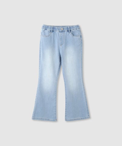 NAVY のびるモン ストレッチデニムフレアパンツ ウエストギャザーパンツ キッズ