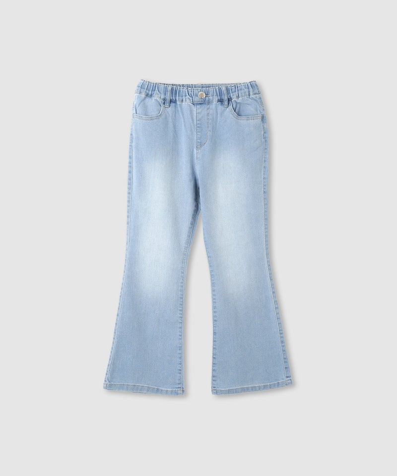 NAVY  のびるモン ストレッチデニムフレアパンツ ウエストギャザーパンツ キッズ商品画像-1