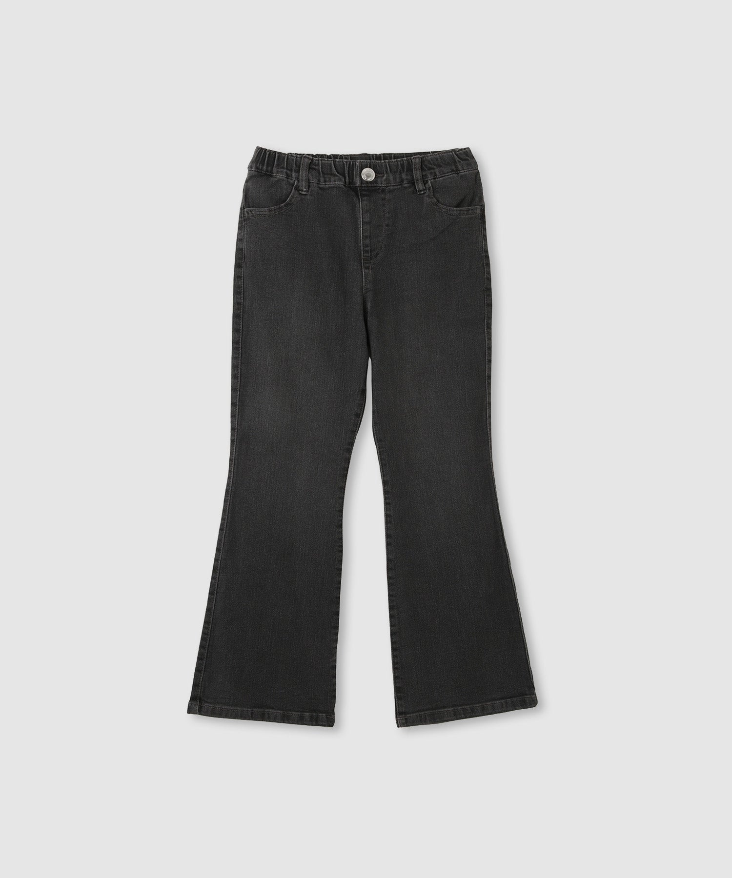 NAVY のびるモン ストレッチデニムフレアパンツ ウエストギャザー