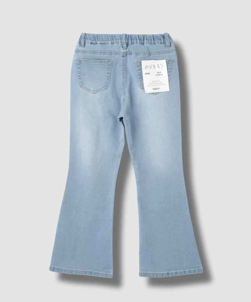 NAVY のびるモン ストレッチデニムフレアパンツ ウエストギャザーパンツ キッズ商品画像-3