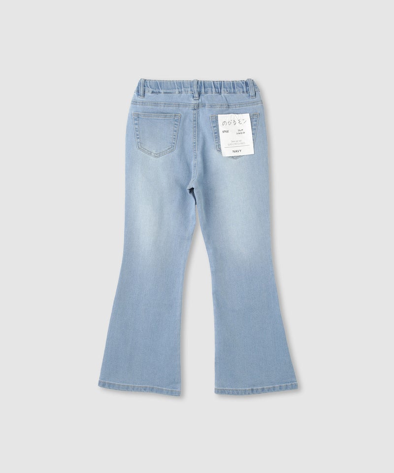 NAVY のびるモン ストレッチデニムフレアパンツ ウエストギャザーパンツ キッズ商品画像-3